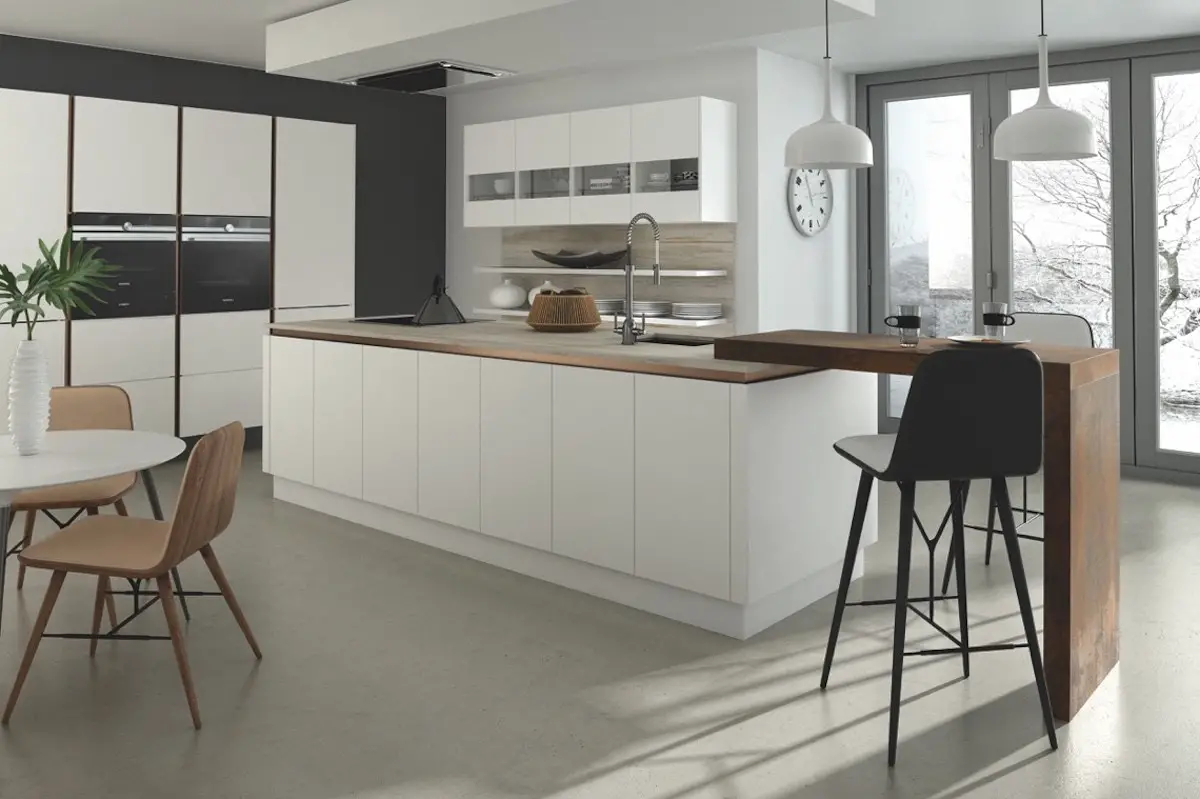 white minimal kitchen space